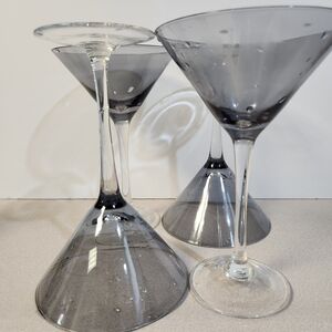 Elegant Black Martini Glasses Set
